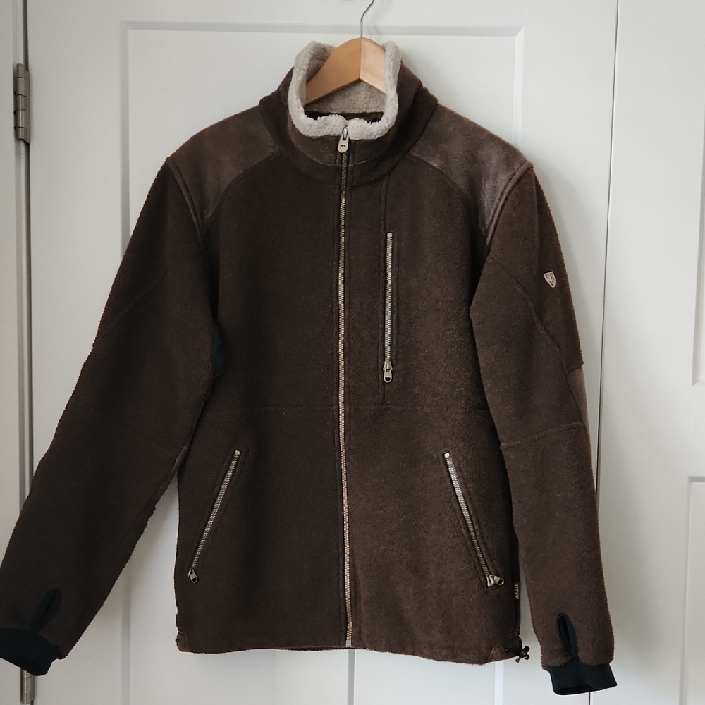 Mens KUHL Brown Fleece Jacket with Zip Pockets